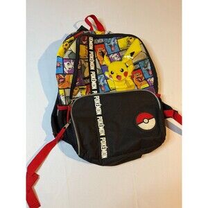 Pokemon Boys 16" Pikachu All Over‎ Print Backpack Black One Size School